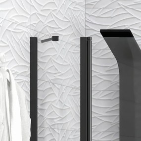 Kamalu - Cabina doccia nera 75x80 doppio battente | KPX1000N