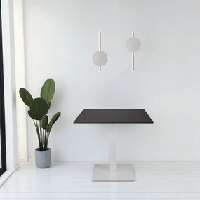 Tavolo bar pub ristorante 70x70 cm base bianca Top esterno effetto Marmo Nero H 75