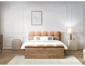 Letto matrimoniale imbottito rosa chiaro rete inclusa 180x200 cm Kumo - Bobochic Paris