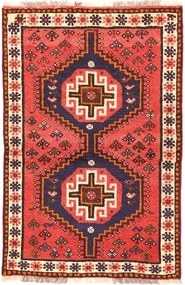 Shiraz Tappeto 150x100 Rosso (Iran) Annodato A Mano