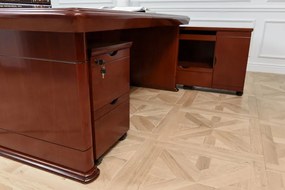 Scrivania presidenziale ufficio 180 cm in legno marrone noce PRESTIGE B630-Arrediorg.it