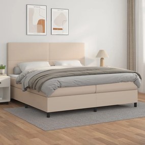 Giroletto A Molle Con Materasso Cappuccino 200x200cm Similpelle /