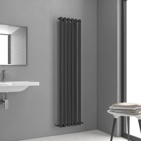 Kamalu - radiatore bagno 1800x420 mm colore nero opaco 6 elementi verticali kam-369n