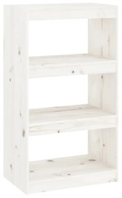 Libreria/divisorio bianco 60x30x103,5 cm legno massello di pino