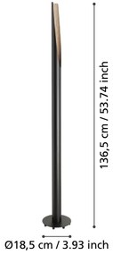 Eglo 901735 - Lampada LED da terra BARBOTTO 1xGU10/4,5W/230V 3000K nero/marrone