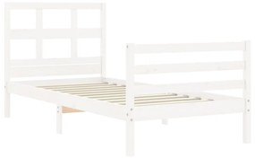 Giroletto con testiera bianco small single legno massello