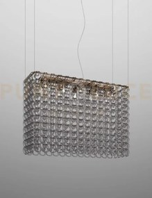 Giogali sospensione re1 cristallo fume' e bronzo opaco 10 luci atta...