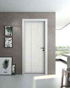 Porta interna pieghevole a libro asimmetrica Wonder in legno laccato colore bianco, L 60 x H 210 cm, apertura a sinistra