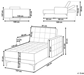 Chaise longue in pelle sintetica nera ABERDEEN Beliani