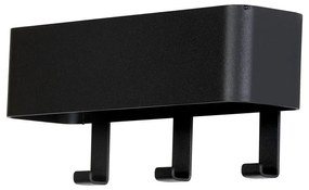 Attaccapanni da parete nero in metallo con scaffale 27 cm Dax Play – Spinder Design