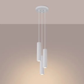 Sollux SL.1538 - Lampadario a sospensione con filo KARBON 3xGU10/10W/230V bianco