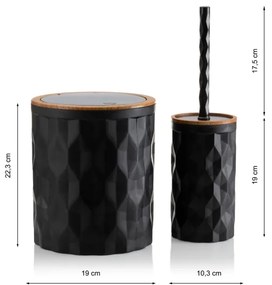 Set da bagno REINA 5 pz nero/marrone