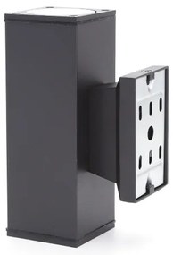 Aigostar - Applique da esterno 2xGU10/230V nero IP65 quadrato