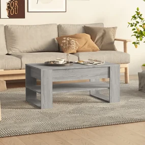 Tavolino Da Salotto Grigio Sonoma 102x55x45cm Legno Multistrato /