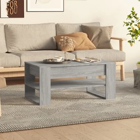 Tavolino da Salotto Grigio Sonoma 102x55x45cm Legno Multistrato