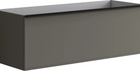 Mobile da bagno sospeso sotto lavabo L 120 x H 40 x P 45.5 cm grigio laccato, 2 cassetti Pixel frame