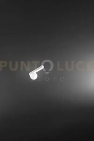 Applique in metallo bianco e vetro bianco acidato snooky 1 luce att...