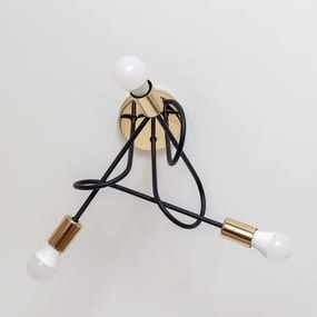 Plafoniera OXFORD 3xE27/15W/230V oro/nero