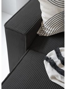 Divano letto angolare in velluto a coste color antracite Brave Dave - Miuform