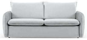 Divano letto in velluto grigio chiaro 214 cm Vienna - Cosmopolitan Design