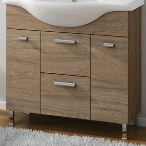 Mobile da bagno a terra L 81.5 x H 80 x P 33.5 cm rovere, 1 cassetto, 2 ante Rimini