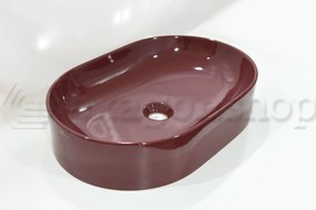 Nic Pin 001714 Lavabo Rettangolare Da Appoggio Colorato 55x37 Cm Ciliegia Lucido