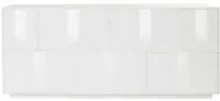 Madia 7 ante per Soggiorno Moderna 200x41,4x86cm - ENIGMA Colore: bianco laccato