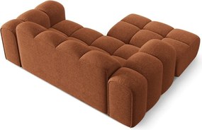 Divano angolare color terracotta (con penisola a sinistra/con chaise lounge) con rivestimento in ciniglia Treno – Cosmopolitan Design