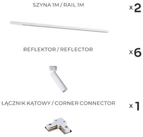 Zuma Line 3578 - Faretto per sistema a binario LULU 6xGU10/35W/230V bianco