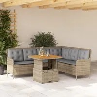 Set Divani da Giardino 2 pz con Cuscini Beige in Polyrattan 3262081