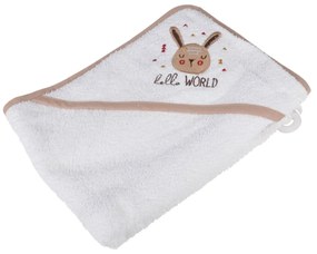 Asciugamano con cappuccio da bambini bianco in cotone 75x75 cm Forest – Bébé Douceur