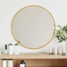 Specchio da Parete Rotondo con Cornice Elegante per Arredamento Interni, Ø 40 cm / Oro