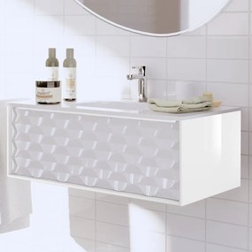 Mobile sottolavabo e lavabo Neo bianco 3d L 90 x H 32 x P 48 cm 1 vasca