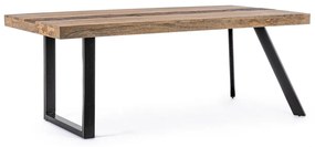 Tavolo MANCHESTER in legno di mango e gambe in acciaio nero, 200&#215;100