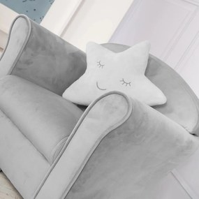 Sedia per bambini in velluto grigio chiaro Lil Sofa - Roba