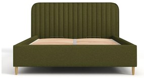 Letto matrimoniale imbottito verde con spazio contenitivo e rete 180x200 cm Noto - Maison de Rêve
