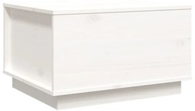 Tavolino da salotto bianco 60x50x35 cm legno massello di pino