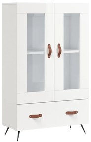 Credenza bianco lucido 69,5x31x115 cm in legno multistrato