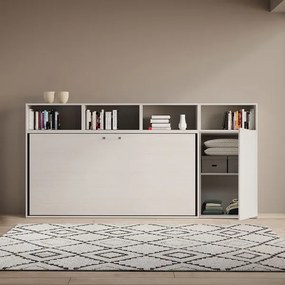 Letto NABOR singolo a scomparsa Bianco Frassino Composizione A