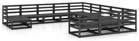 Set divani da giardino 12 pz in legno massello di pino