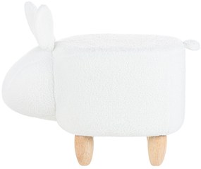 Pouf di tessuto bianco BUNNY Beliani