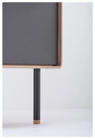 Cassettiera alta nera in legno di quercia con 3 cassetti 60x100 cm Fina - Gazzda