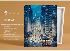 Set Pittura per Numeri Alex Bog Bajada Tranvía San Francisco 40 x 50 cm Numeri