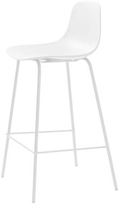 Sgabello da bar bianco in plastica (altezza della seduta 67,5 cm) Whitby – Unique Furniture