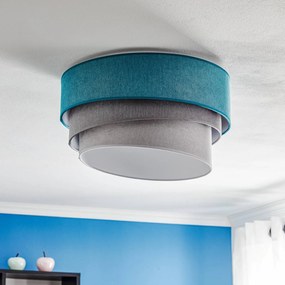 Duolla Plafoniera Pastell Trio 45 cm turchese/grigio/grigio chiaro