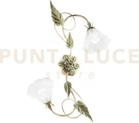 Plafoniera isotta avorio 2 luci attacco e14 40x20x65cm in metallo c...