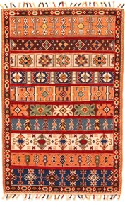 Kilim Tappeto 100 x 150 Rosso (Indian) Annodato A Mano
