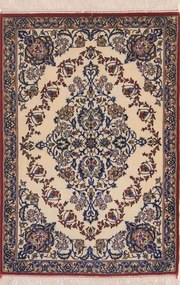 Isfahan Tappeto 70x100 Beige (Iran) Annodato A Mano