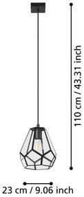 Eglo 43643 - Lampadario su corda MARDYKE 1xE27/40W/230V