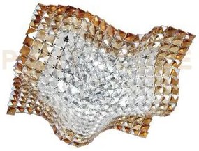 Plafoniera rumba trasparenti e ambra 4 luci attacco g9 44x44x12cm i...